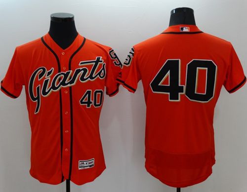 Giants #40 Madison Bumgarner Orange Flexbase Authentic Collection Stitched MLB Jersey - Click Image to Close